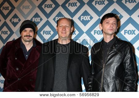 LOS ANGELES - JAN 13:  Jim Jefferies, Dan Bakkedahl, DJ Qualls at the FOX TCA Winter 2014 Party at Langham Huntington Hotel on January 13, 2014 in Pasadena, CA