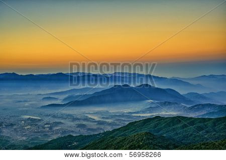 Himalayan Mountains View From Mt. Shivapuri