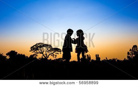 Happy kids playing on summertime