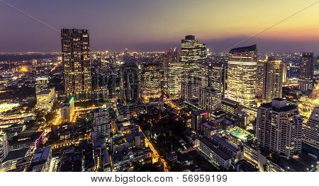 View of bangkok city at night