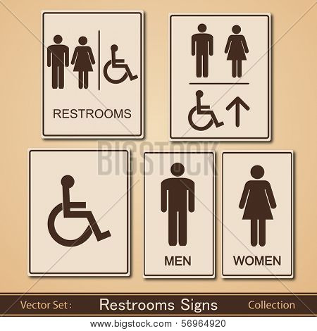 Restroom Signs Vector Collection