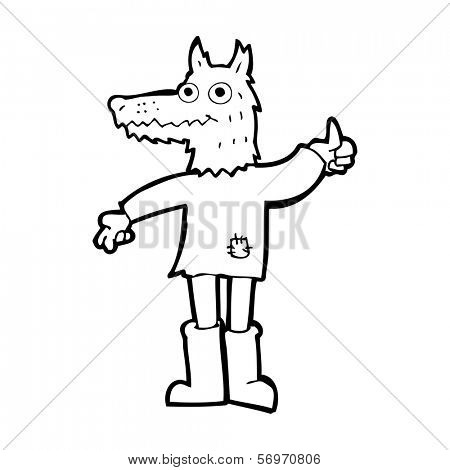 cartoon wolf man