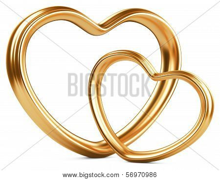 Two Golden Hearts  Shape