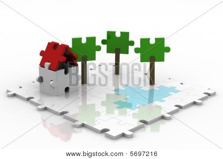 ปริศนา 3D บ้านขาว