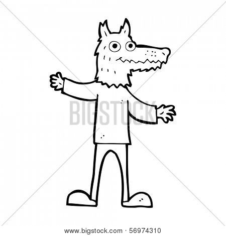 cartoon wolf man