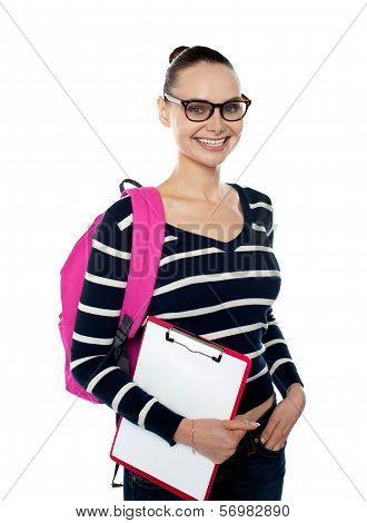 College Student Holding Clipboard