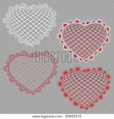 Vector lace hearts