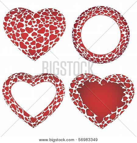 Vector heart frames set