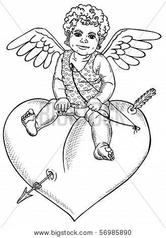 Angel Sitting On Heart