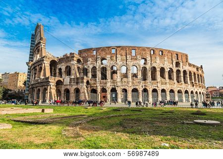 The Iconic, The Legendary Coliseum Of Rome, Italy