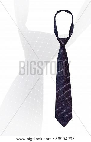 Knotted Mans Necktie On White