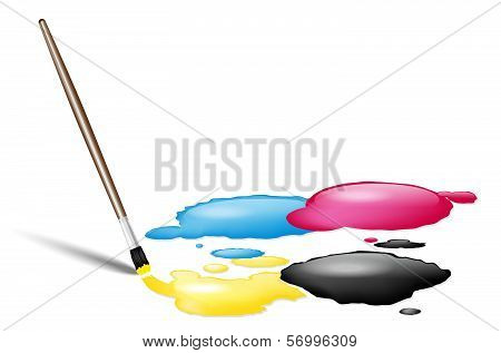 Brush and CMYK splashes - place for text