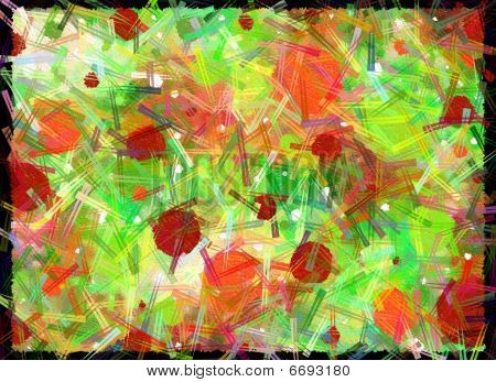 Amok On Canvas Green Orange