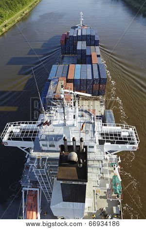 Beldorf - Container Vessel At The Kiel Canal