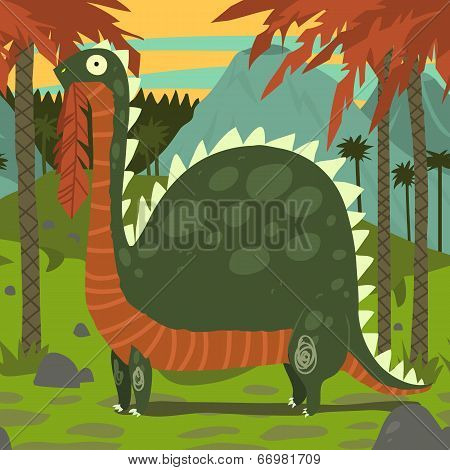 Dinosaur Eating Leaves.