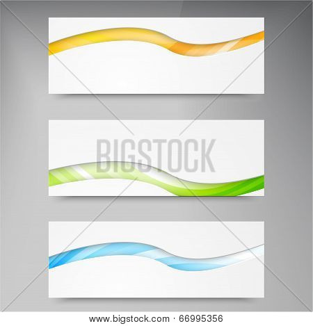 Set of modern vector banners with lines