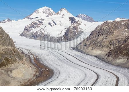 Aletsch Glacier In The Swiss Alps