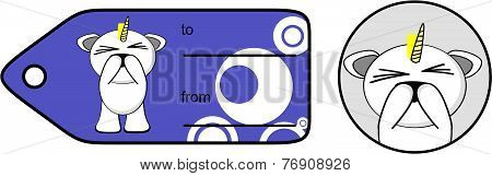 funny unicorn kid cartoon sticker giftcard