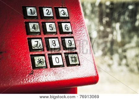 Dirty stains on dialing telephone keypad