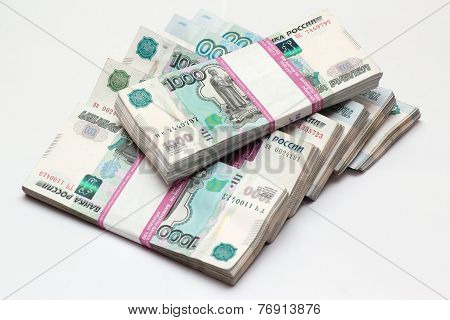 Packs of the Russian banknotes