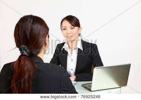 Japanese businesswoman of two