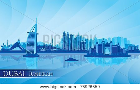 Dubai Jumeirah skyline silhouette background