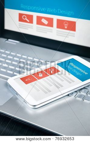 Responsive Web Design On Mobile Devices Phone And Tablet Pc