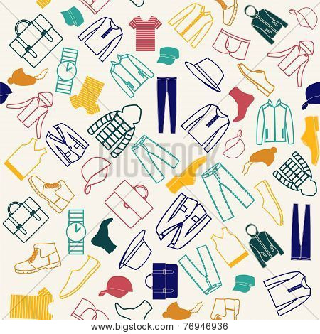 Colorful Vector Pattern Of Fashion Men Clothes