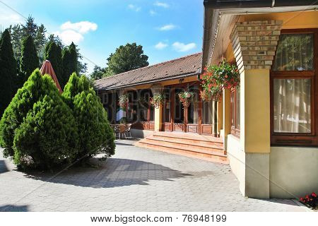 Csenger, Hungary - Circa July 2014 : Courtyard In Csenger, Hungary Circa July 2014. Csenger Is A Tow