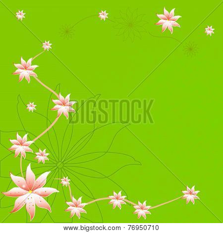 Beautiful sppring flower on green background