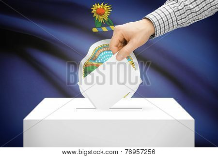 Voting Concept - Ballot Box With National Flag On Background - Kansas