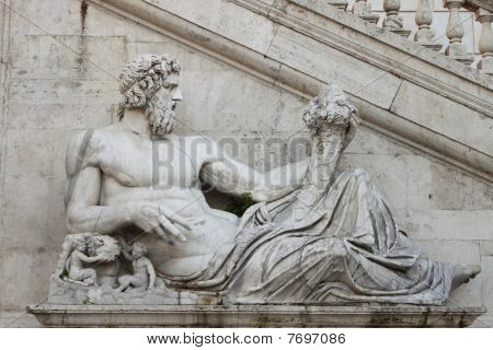 Statue in Campidoglio quadratisch, Rom