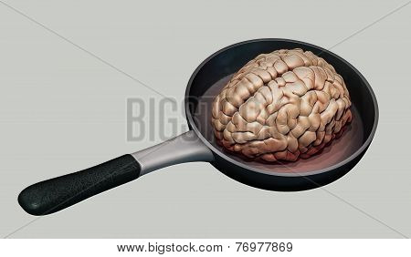 Human Brain On Hot Pan Illustration