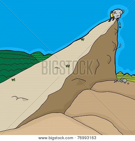 Man Pushing Rocks
