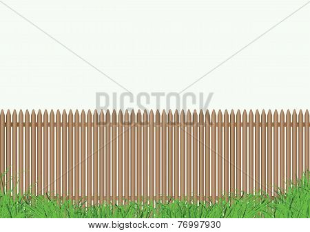 Fence With Grass Light Background