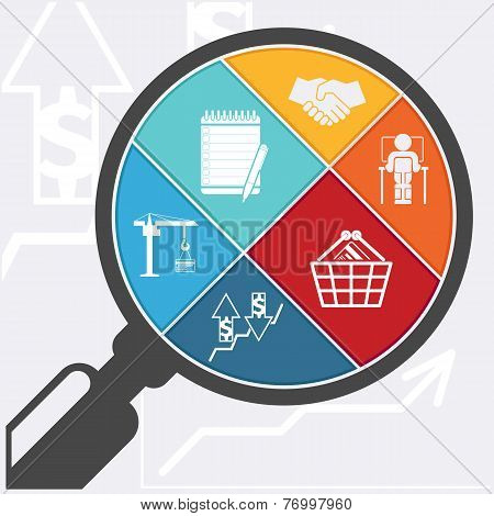 Magnifying glass and shopping basket