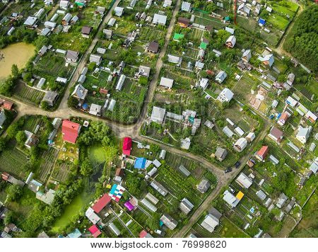 View of housing estate from bird eye view