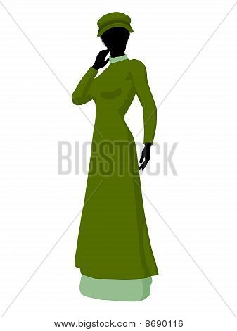 African American Woman vittoriano illustrazione Silhouette