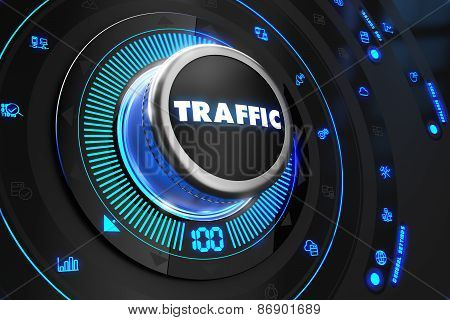 Traffic Controller on Black Control Console.