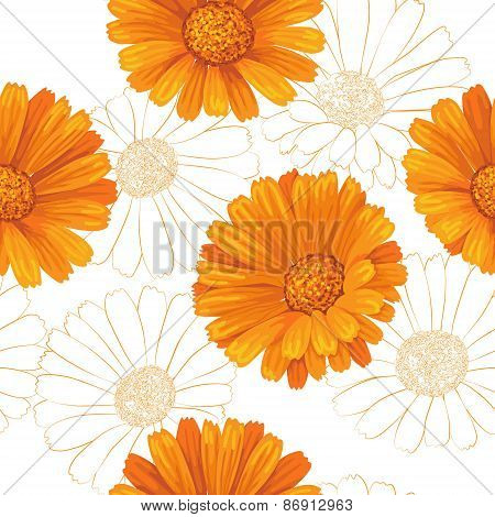 Calendula Flowers Pattern
