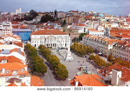 Rossio Square Of Lisbon