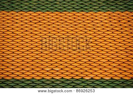 Ceramic Tile On Rooftop Of Buddhish Church