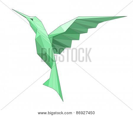 Kolibri. Low polygon linear illustration