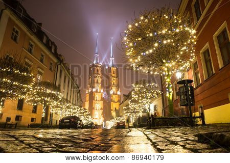 Illuminated Cathedral Of St. John