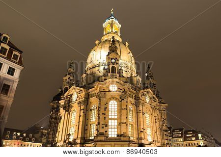 Illuminated Frauenkirche Church
