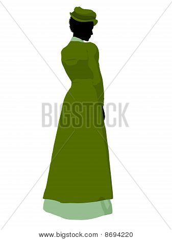 African American Woman vittoriano illustrazione Silhouette