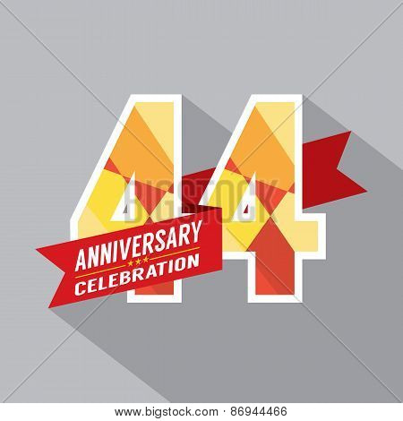 44Th Years Anniversary Celebration Design.