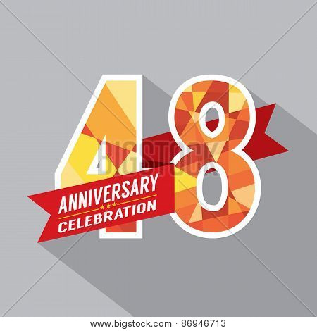 48Th Years Anniversary Celebration Design.