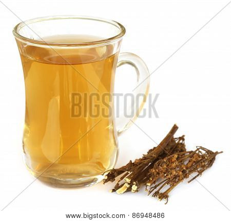 Ayurvedic Medicinal Chirata With Juice In Glass