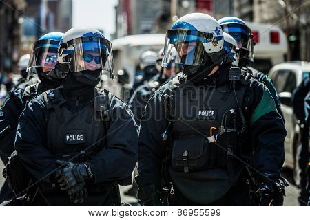 Closeup Of Cops Portraits Ready In Case Of Problem